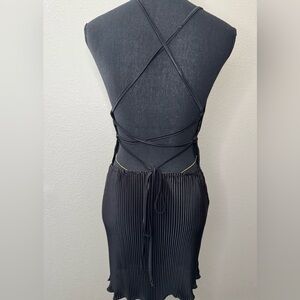 Black Mini Dress with criss cross back